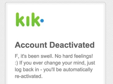 kik delete account