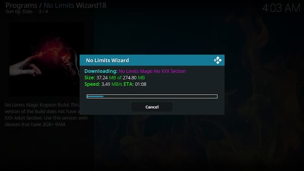 kodi no limits update